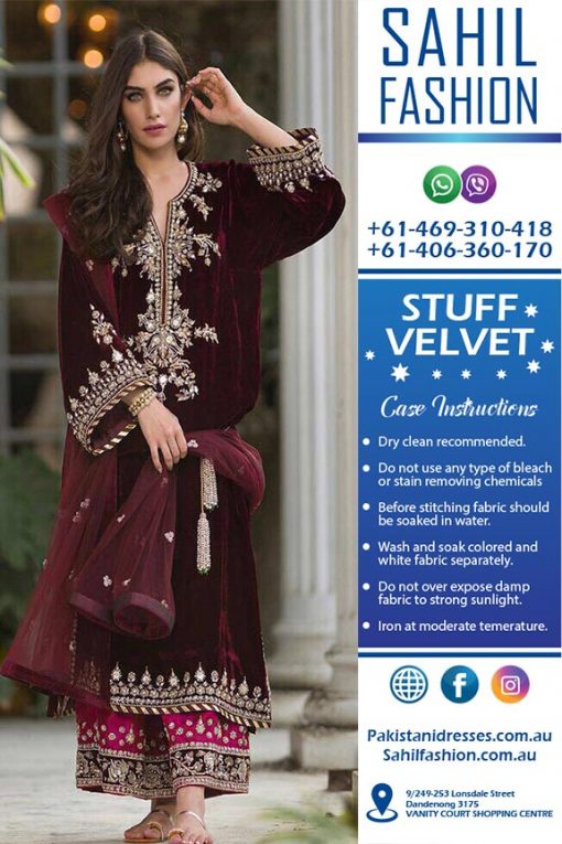 Sana Abbas Velvet Suits Online