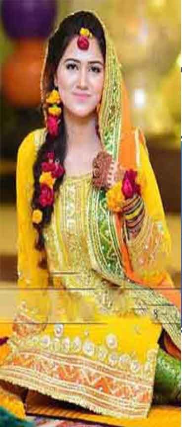 Pakistani latest mehndi dresses