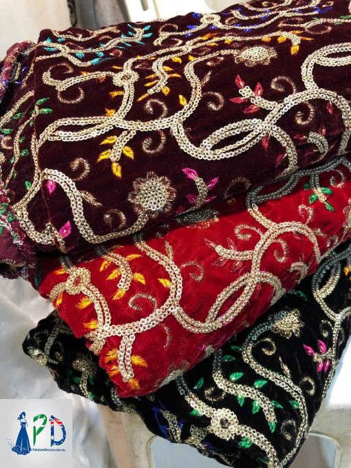 Embroidered Velvet Shawls On Sale