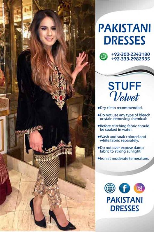 Pakistani Velvet Dresses 2019