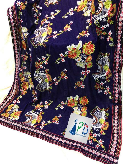 Velvet Embroidered Shawl 2019