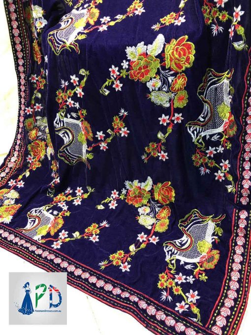 Velvet Embroidered Shawl