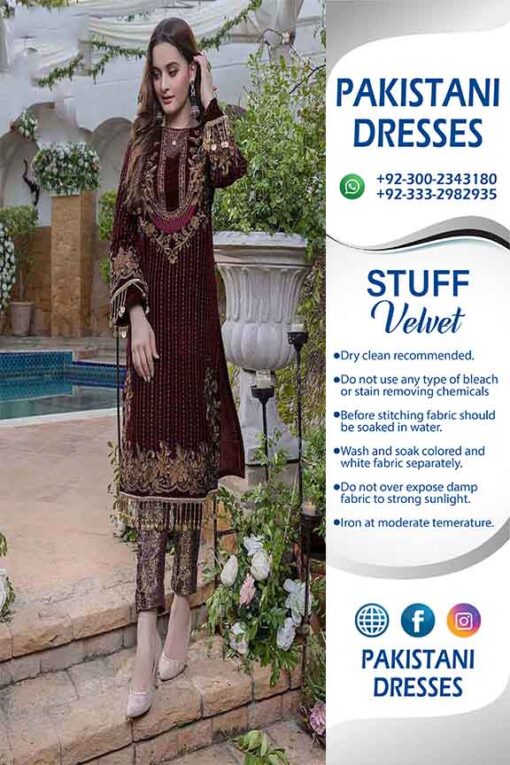 Pakistani Velvet Outfits Online
