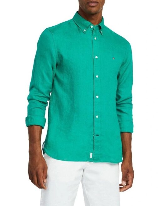 Premium Long Sleeve Shirt Green Courtside